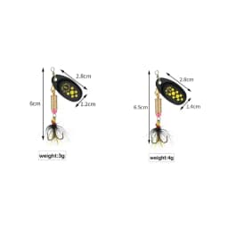 1/2pcs Metal Hard Bait Rotating Spinner Fishing Lure Spoon Sequins Wobblers Bass Pesca With Feather Hooks 3.5g/4.5g/7g/9g/12g