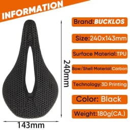 3D Printed Saddle BUCKLOS MTB Bike Seat Cushion Full Carbon Fiber Ultralight Hollow Comfortable Road Mountain Bike Saddle Parts
