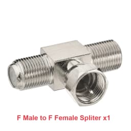 F Type to TV IEC 90 Degree Male Plug Female Jack RF Coaxial Adapter Splitter Gold Plated Connector for Cable TV Satellite TV DVR