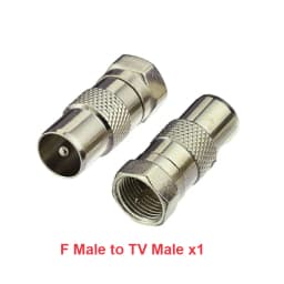 F Type to TV IEC 90 Degree Male Plug Female Jack RF Coaxial Adapter Splitter Gold Plated Connector for Cable TV Satellite TV DVR