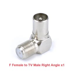 F Type to TV IEC 90 Degree Male Plug Female Jack RF Coaxial Adapter Splitter Gold Plated Connector for Cable TV Satellite TV DVR