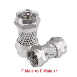 F Type to TV IEC 90 Degree Male Plug Female Jack RF Coaxial Adapter Splitter Gold Plated Connector for Cable TV Satellite TV DVR