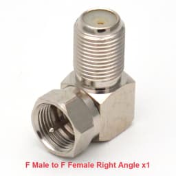 F Type to TV IEC 90 Degree Male Plug Female Jack RF Coaxial Adapter Splitter Gold Plated Connector for Cable TV Satellite TV DVR