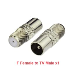 F Type to TV IEC 90 Degree Male Plug Female Jack RF Coaxial Adapter Splitter Gold Plated Connector for Cable TV Satellite TV DVR