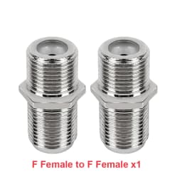 F Type to TV IEC 90 Degree Male Plug Female Jack RF Coaxial Adapter Splitter Gold Plated Connector for Cable TV Satellite TV DVR