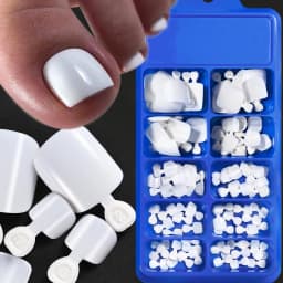 100Pcs White Short Square Flase Toenails Summer Press On Toes Full Cover Tips Pure Color Acrylic Artificial Wearable Toenails*8K