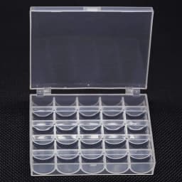 1pc Sewing Machine Bobbins Box, Empty Bobbin Storage Organizer, 25 Slots Transparent Plastic Storage Box For Home Sewing Accesso