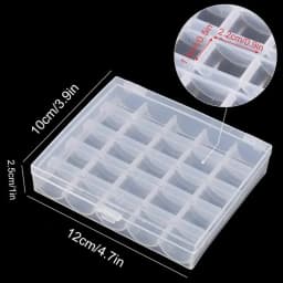 1pc Sewing Machine Bobbins Box, Empty Bobbin Storage Organizer, 25 Slots Transparent Plastic Storage Box For Home Sewing Accesso