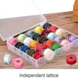 1pc Sewing Machine Bobbins Box, Empty Bobbin Storage Organizer, 25 Slots Transparent Plastic Storage Box For Home Sewing Accesso