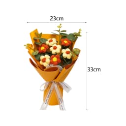 Crochet Flower Bouquet Mother Day Gift Versatile Floral Arrangements Hand Woven Bouquet for Desktop Party Wedding Home Gift
