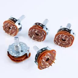 5Pcs RS25 Band Switch 2P4T 2P5T 2P6T 3P3T 3P4T Mount Rotary Switch Selector Band Pole Position Knob