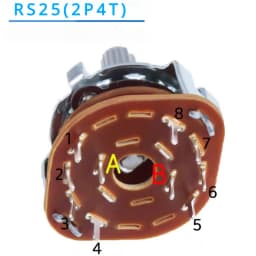 5Pcs RS25 Band Switch 2P4T 2P5T 2P6T 3P3T 3P4T Mount Rotary Switch Selector Band Pole Position Knob