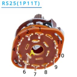 5Pcs RS25 Band Switch 2P4T 2P5T 2P6T 3P3T 3P4T Mount Rotary Switch Selector Band Pole Position Knob