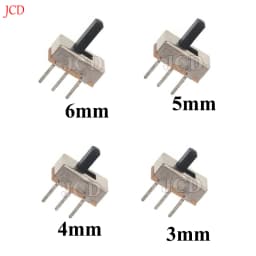 50Pcs SS12D00 Interruptor on-off mini Slide Switch 3pin 1P2T 2 Position High quality toggle switch Handle length:3MM/4MM/5MM/6MM