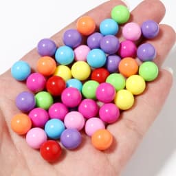 100Pcs 6/8/10mm Round Multi Color No Hole Acrylic Matte Beads Loose Beads for Jewelry Making DIY Handmade Crafts Accessories