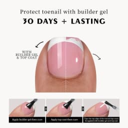120Tips/bag French Nude Pink Press On Toe Nail Full Cover White Edge Design Acrylic False Toenail Tips Summer Toe Nail Art Decor