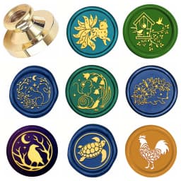 Animals Collection Wax Seal Stamp Retro Sealing Wax Stamp Nine-tailed fox, Mouse, Hedgehog, Crow Pattern Removable Brass Heads