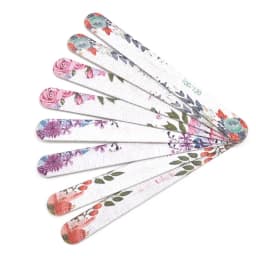 50 Pcs Flower Design Wooden Files Straight Strong Thick Professional Nail Art Files Buffer Polishing Manicure Nails Supplies