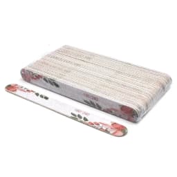 50 Pcs Flower Design Wooden Files Straight Strong Thick Professional Nail Art Files Buffer Polishing Manicure Nails Supplies