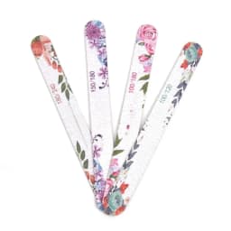50 Pcs Flower Design Wooden Files Straight Strong Thick Professional Nail Art Files Buffer Polishing Manicure Nails Supplies