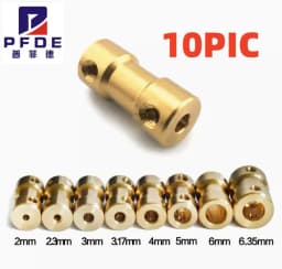 10PCS D9*L20 2mm/2.3mm/3mm/3.17mm/4mm/5mm/6mm Brass Flexible Motor Shaft Coupling Coupler Motor Transmission Connector