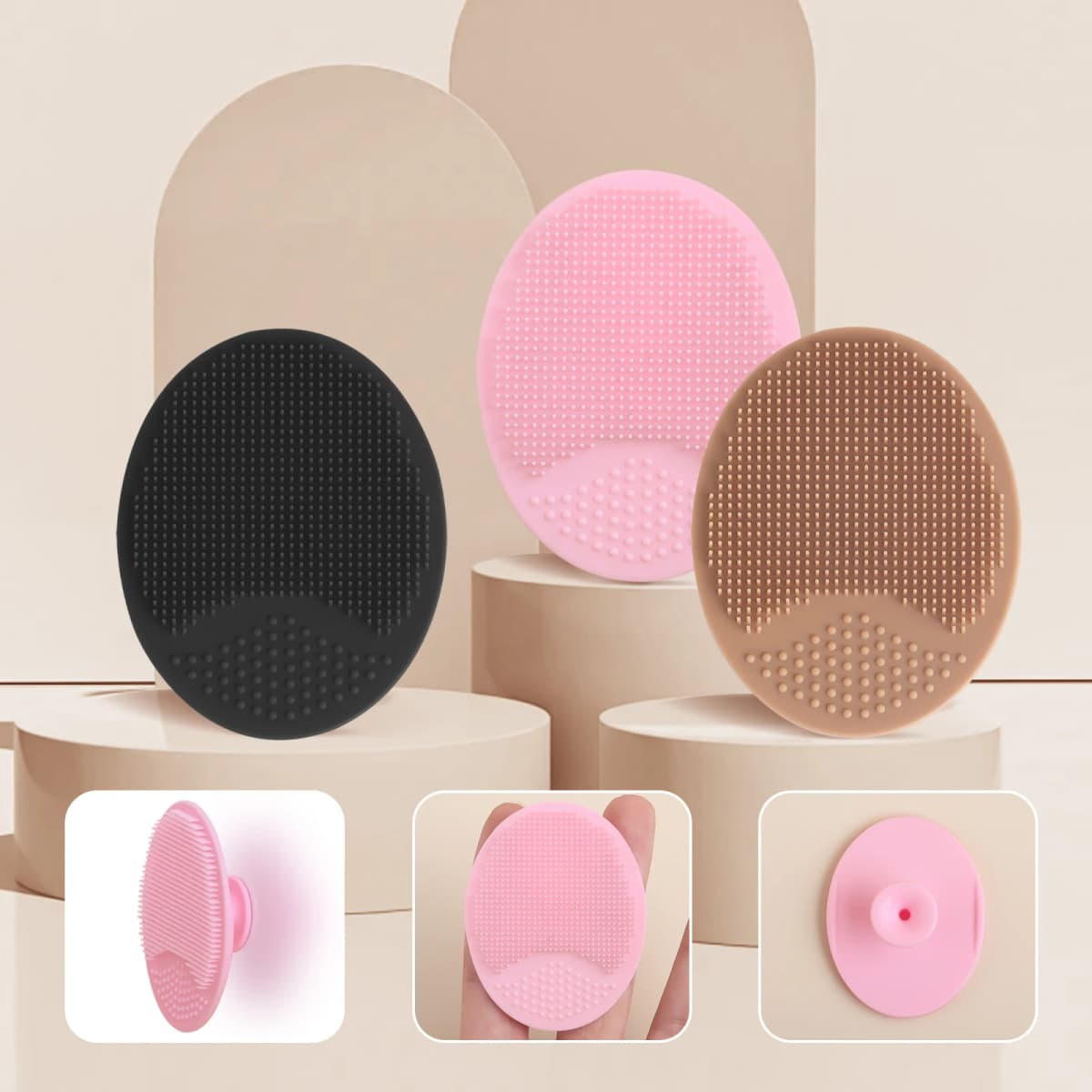 Wash a face to brush,1pcs Silicone Cute Sucker mini Cleansing cleaning brush for Face Washing