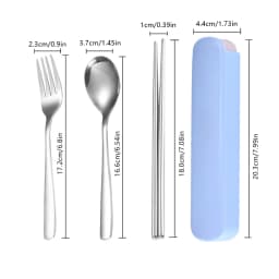 Stainless Steel Korean Spoon Fork Chopsticks 3 Piece Portable Tableware Student Outdoor Traveling Pull Out Gift Set