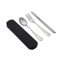Stainless Steel Korean Spoon Fork Chopsticks 3 Piece Portable Tableware Student Outdoor Traveling Pull Out Gift Set