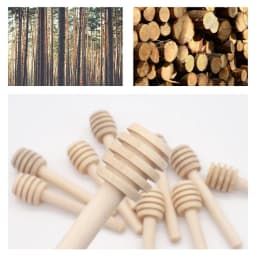 100pcs Honey Stir Bar Mixing Handle Jar Spoon Practical 50/20pcs Wood Dipper Honey Long Stick Supplies Honey Kitchen Tools