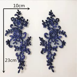 1 Pair Embroidery Applique Lace Patch For Evening Skirt Clothes Repair Sewing On Accessories
