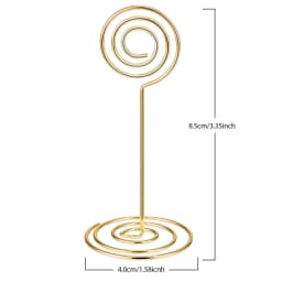 10pcs Gold Swirl Wedding Table Number Name Place Cards Holders Stands Note Menu Clip for Wedding Party Event Banquet Decorations