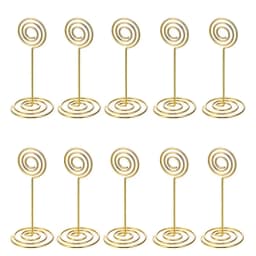 10pcs Gold Swirl Wedding Table Number Name Place Cards Holders Stands Note Menu Clip for Wedding Party Event Banquet Decorations