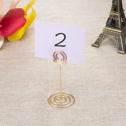 10pcs Gold Swirl Wedding Table Number Name Place Cards Holders Stands Note Menu Clip for Wedding Party Event Banquet Decorations