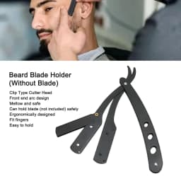 ( 1 Holder or 10/20 Blades )Straight shaver arm, men's folding manual shaver, men's shaver, razor sharp blade barber shop razor