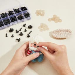 1 Box Safety Eyes and Noses Plastic Craft Doll Eyes with Washers Oval Plastic Bear Eyes and Noses for Stuffed Animals