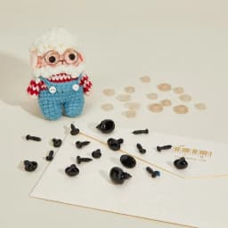 1 Box Safety Eyes and Noses Plastic Craft Doll Eyes with Washers Oval Plastic Bear Eyes and Noses for Stuffed Animals