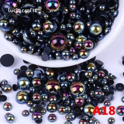Random Mix 3-8mm AB Color Half Round ABS Beads Imitation Pearl Flatback Beads For DIY Nail Decor Jewelry Making