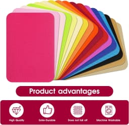 4Pcs Iron on Patches for Clothing Repair Multi-Colored Fabric Patches for Jeans and Clothings Repair and Quality Ironon Patches