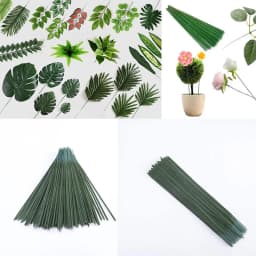 100 PCS Artificial Flower Stem Plastic Flower Stem Hydrangea Rose Flower Head Stick Rod For DIY Wedding Decor Craft Accessory
