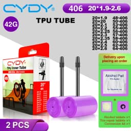42g CYDY TPU Bike Inner Tube Camera 20' 406 20x1.9 2.0 2.1 2.2 2.25 2.3 2.35 2.4 2.5 2.6 Valve 45mm Pneu BMX Bicycle Tire Tyre