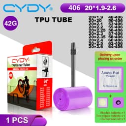 42g CYDY TPU Bike Inner Tube Camera 20' 406 20x1.9 2.0 2.1 2.2 2.25 2.3 2.35 2.4 2.5 2.6 Valve 45mm Pneu BMX Bicycle Tire Tyre