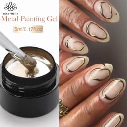 BORN PRETTY Metallic Painting Gel Nail Polish Chromes Gold Silver Metal Effect Super Bright Draw Line French Nail Gel 5ml