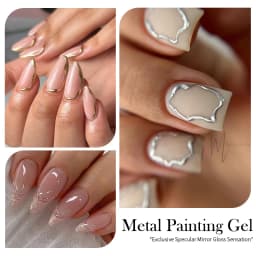 BORN PRETTY Metallic Painting Gel Nail Polish Chromes Gold Silver Metal Effect Super Bright Draw Line French Nail Gel 5ml