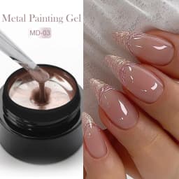 BORN PRETTY Metallic Painting Gel Nail Polish Chromes Gold Silver Metal Effect Super Bright Draw Line French Nail Gel 5ml