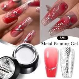 BORN PRETTY Metallic Painting Gel Nail Polish Chromes Gold Silver Metal Effect Super Bright Draw Line French Nail Gel 5ml