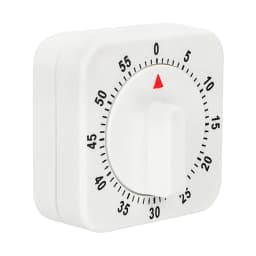 HILIFE Practical 60 Minutes Kitchen Timer Cooking Tools White Square Mechanical Timer Countdown Alarm Reminder