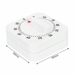 HILIFE Practical 60 Minutes Kitchen Timer Cooking Tools White Square Mechanical Timer Countdown Alarm Reminder