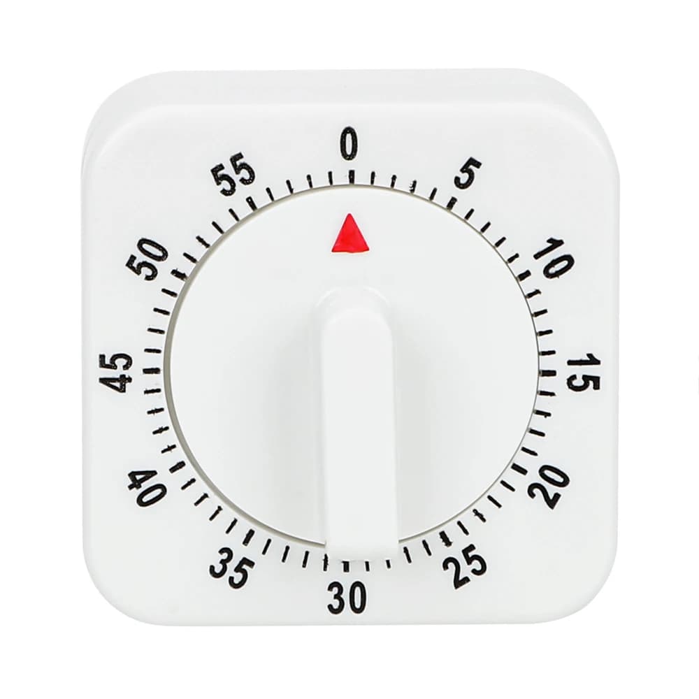 HILIFE Practical 60 Minutes Kitchen Timer Cooking Tools White Square Mechanical Timer Countdown Alarm Reminder
