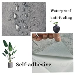 1PC 55CM Wide Industrial Wind Self-adhesive Wallpaper Cement Gray Sticker Waterproof Retro Old Mottled Dark Gray Wallpaper