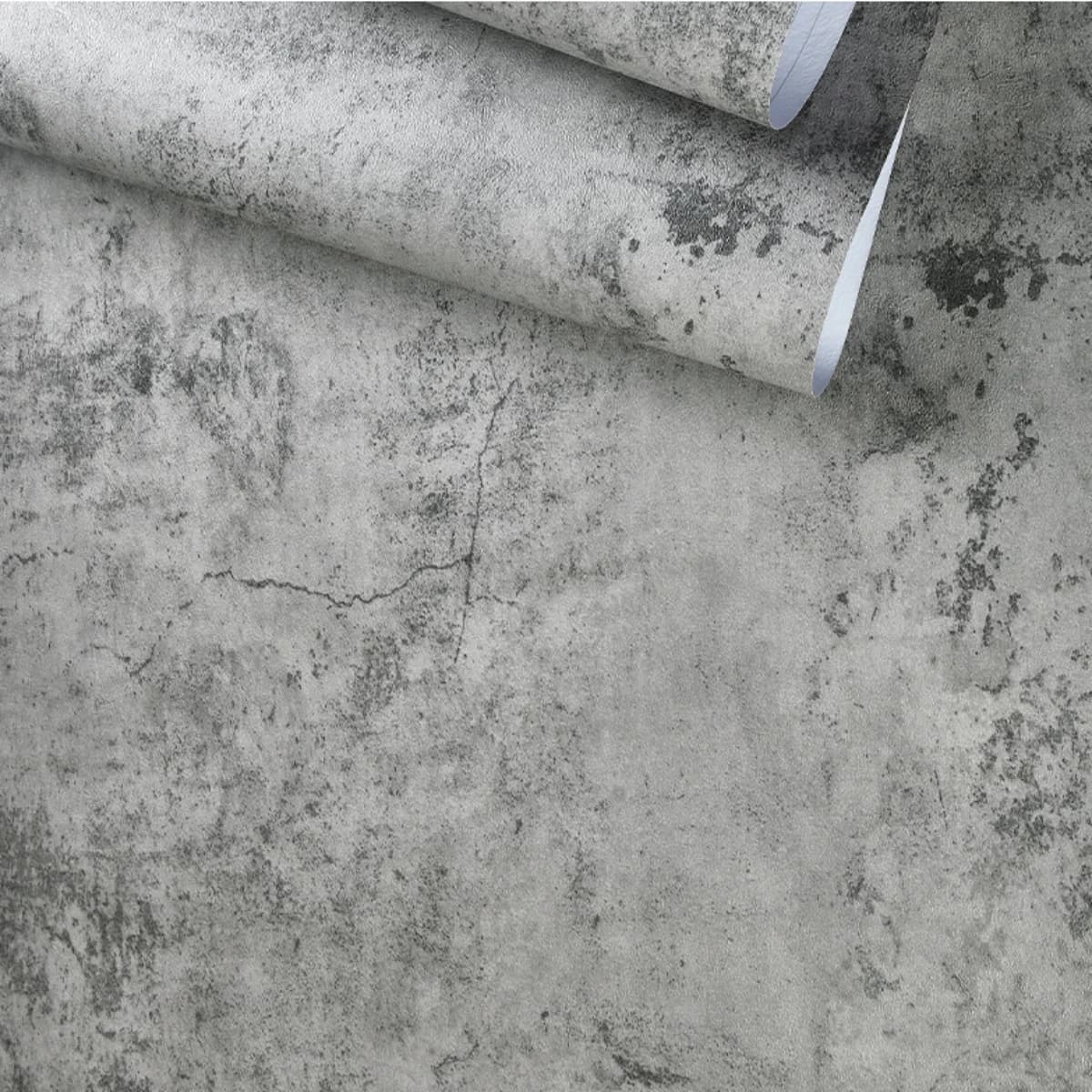 1PC 55CM Wide Industrial Wind Self-adhesive Wallpaper Cement Gray Sticker Waterproof Retro Old Mottled Dark Gray Wallpaper